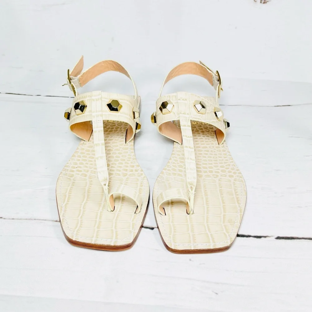 Vince Camuto Dailette Sandals Womens Size 8.5M Slingback Croc‎ Print Studded